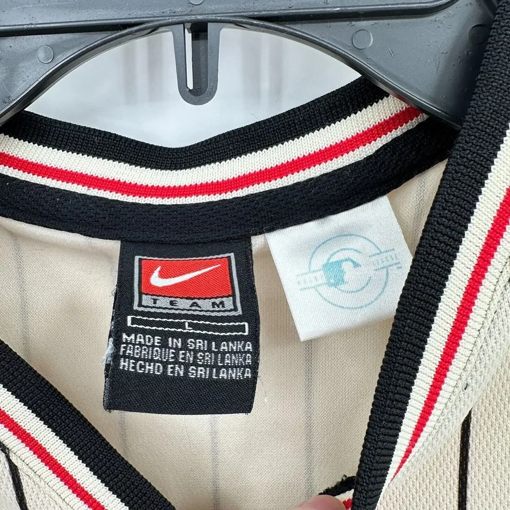 Vintage Nike Jersey Top Kids L 16/18 Cream Black Streetwear Style Baseball Rare‎